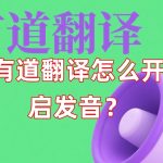 有道翻译怎么开启发音？